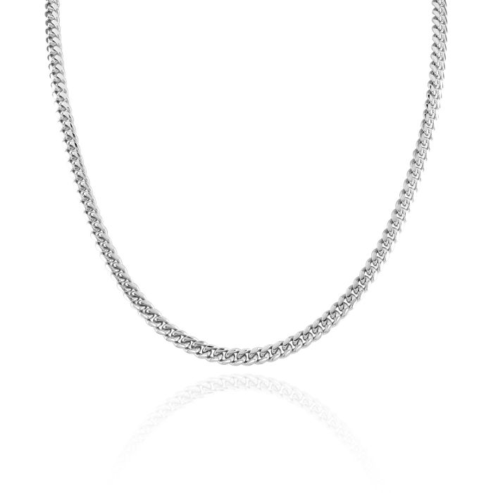 Sterling Silver 4.9mm Diamond Cut Cuban Chain Necklace 