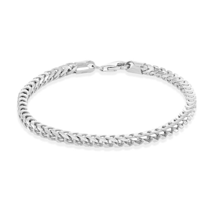 Sterling Silver 4mm Franco Bracelet with Chain 