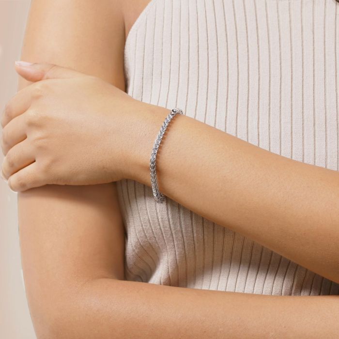 Sterling Silver 4mm Franco Bracelet with Chain 