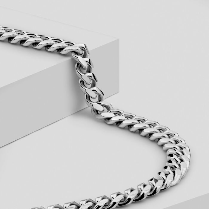 Sterling Silver 5.6mm Diamond Cut Cuban Bracelet with Chain