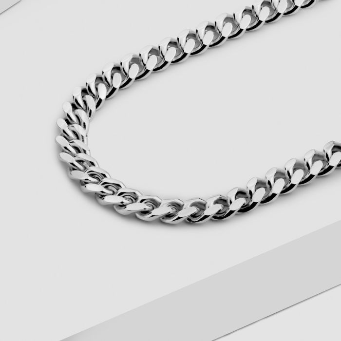 Sterling Silver 5.6mm Diamond Cut Cuban Bracelet with Chain