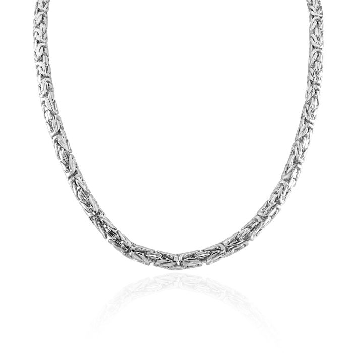 Sterling Silver 5.7mm Round Byzantine Bracelet with Chain