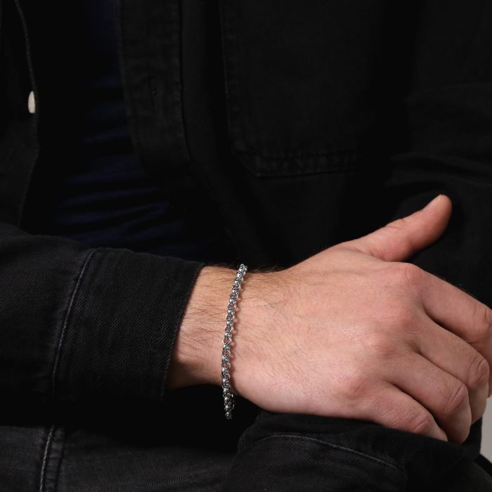 Sterling Silver 5mm Belcher Bracelet with Chain