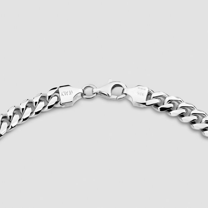Sterling Silver 7mm Diamond Cut Cuban Chain Necklace 