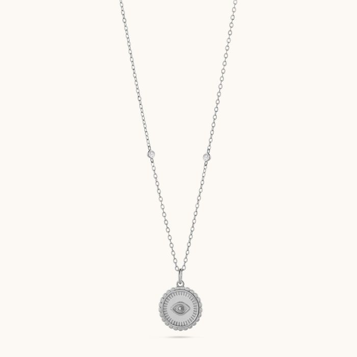 Sterling Silver Evil Eye Amulet Necklace