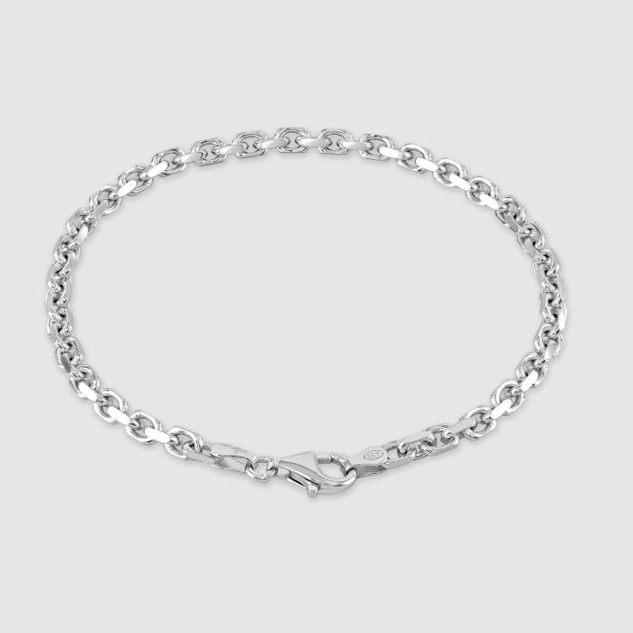 Sterling Silver 3.5mm Anchor Bracelet with Chain
