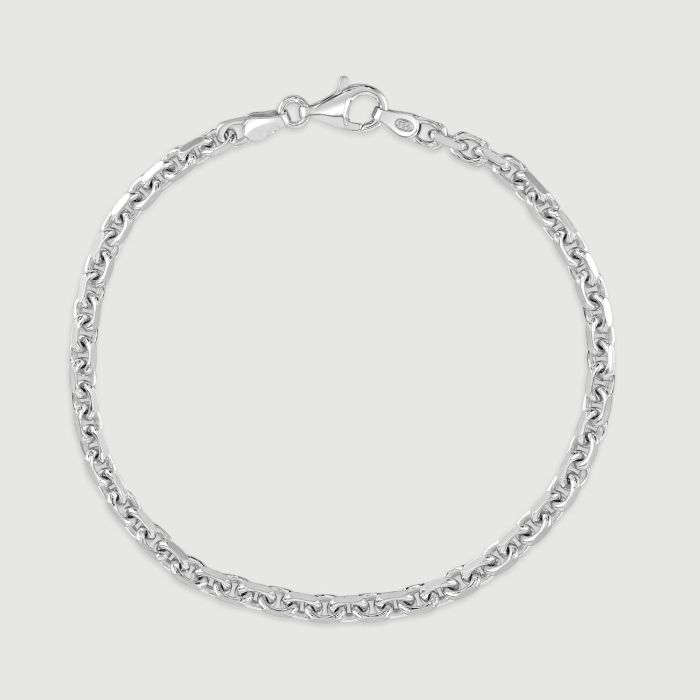 Sterling Silver 3.5mm Anchor Bracelet with Chain