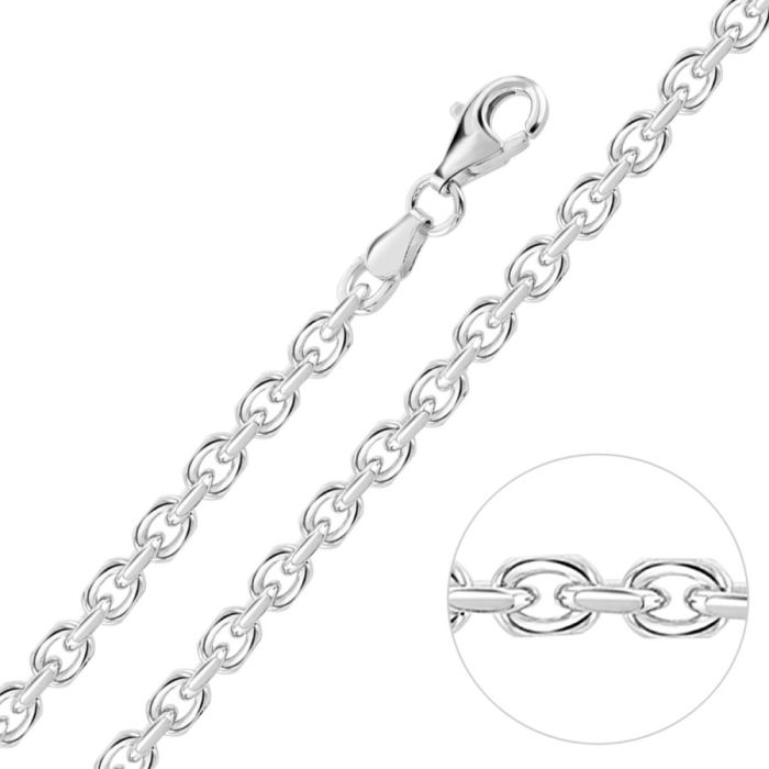 Sterling Silver 3.5mm Anchor Bracelet with Chain