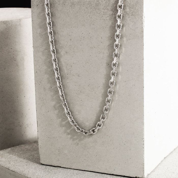 Sterling Silver 3.5mm Anchor Bracelet with Chain