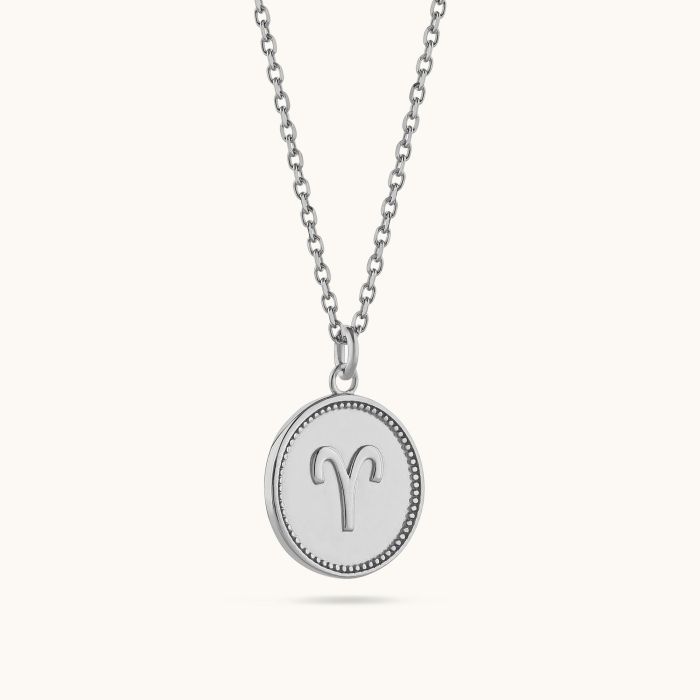 Sterling Silver Aries Zodiac Necklace