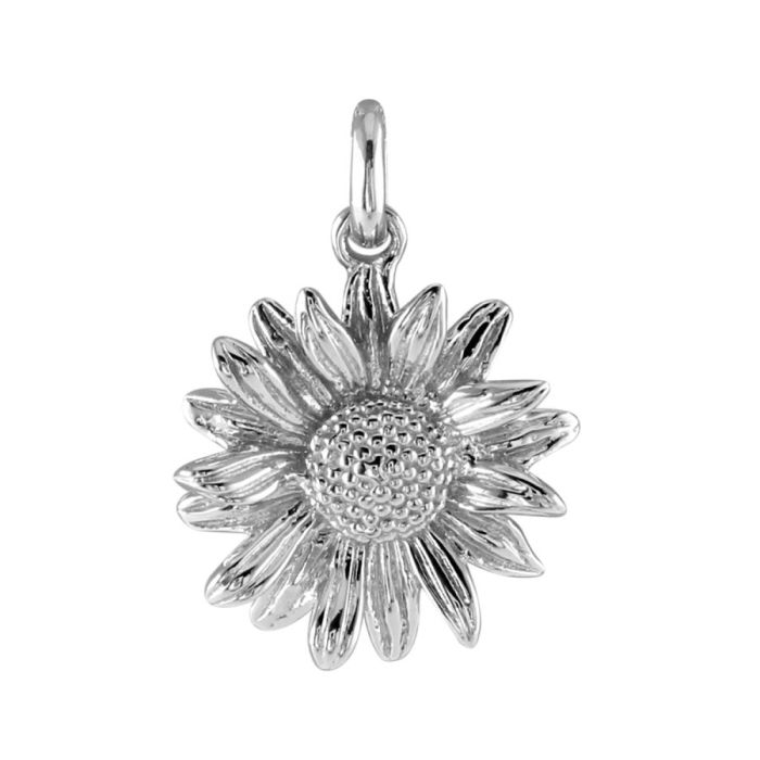 Sterling Silver Aster September Flower Pendant