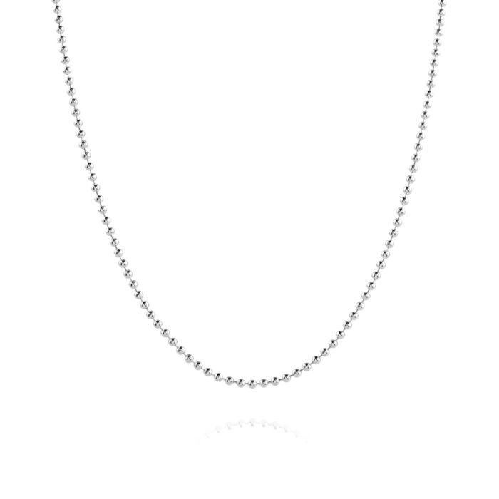 Sterling Silver 1.5mm Ball Bead Link Bracelet with Chain