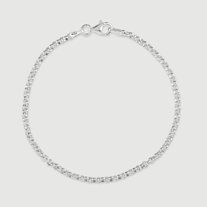 Sterling Silver 2.6mm Belcher Bracelet with Chain
