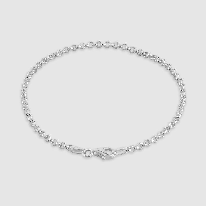 Sterling Silver 2.6mm Belcher Bracelet with Chain
