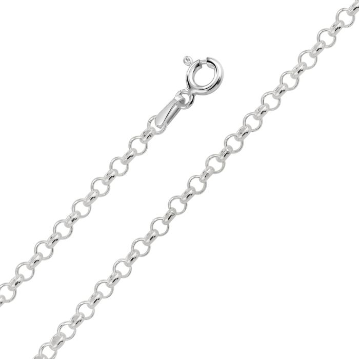 Sterling Silver 2mm Belcher Rolo Chain Necklace