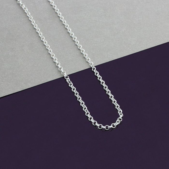 Sterling Silver 2mm Belcher Link Bracelet with Chain
