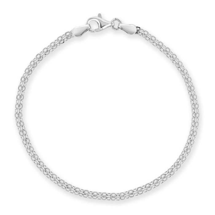 Sterling Silver 2.4mm Bismark Bracelet with Chain