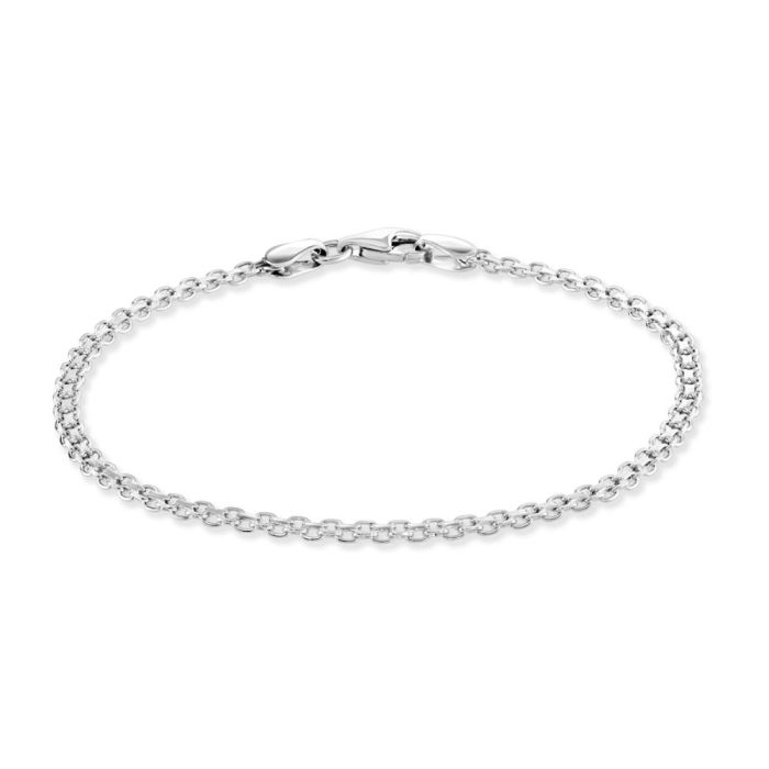 Sterling Silver 2.4mm Bismark Bracelet with Chain