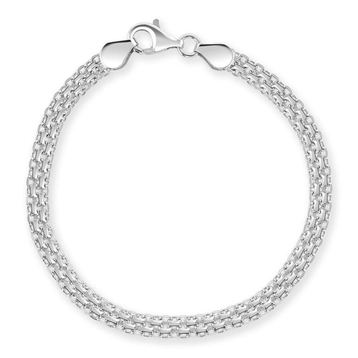 Sterling Silver 4.4mm Bismark Bracelet with Chain