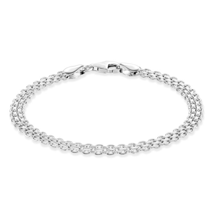 Sterling Silver 4.4mm Bismark Bracelet with Chain