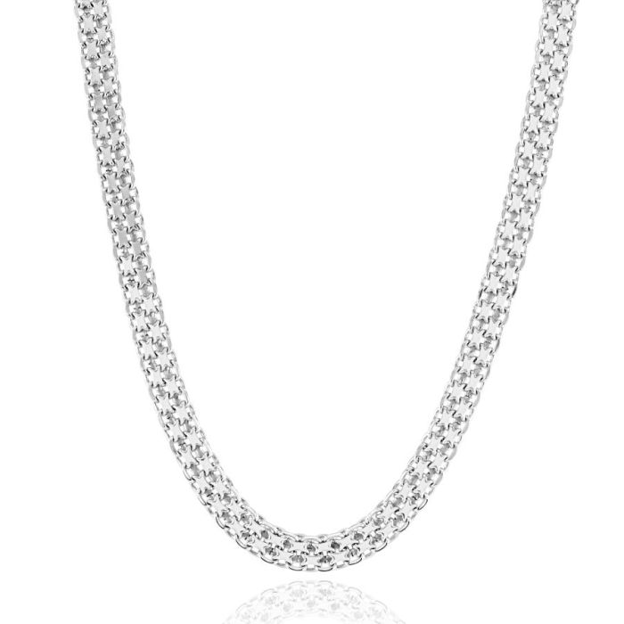 Sterling Silver 4.4mm Bismark Bracelet with Chain