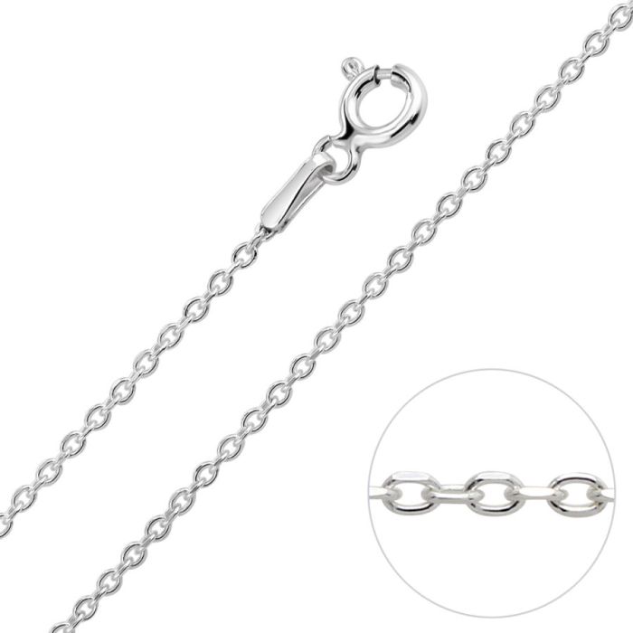 Sterling Silver 1.2mm Diamond Cut Cable Trace Chain Necklace
