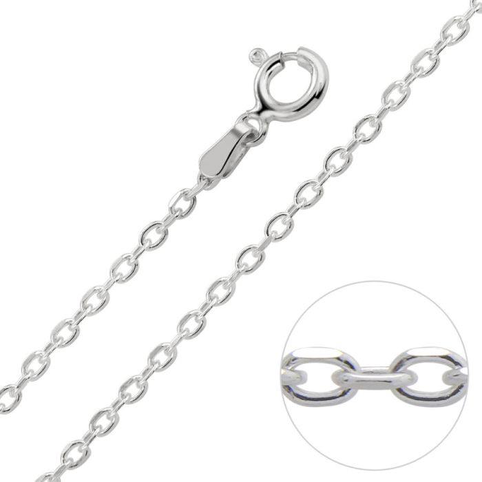 Sterling Silver 2mm Diamond Cut Cable Trace Chain Necklace