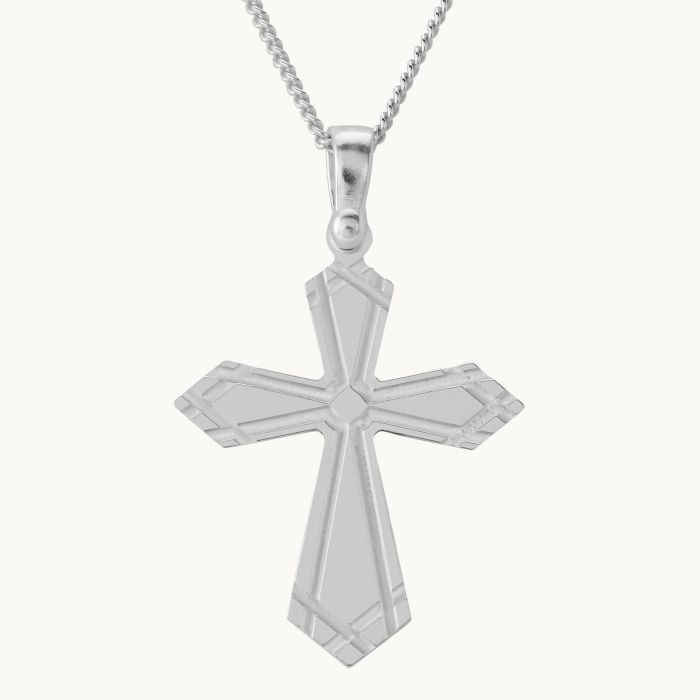 Sterling Silver Cross Byzantine Necklace