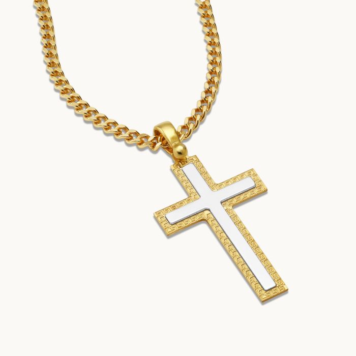 Gold Plated on Sterling Silver Cross Necklace