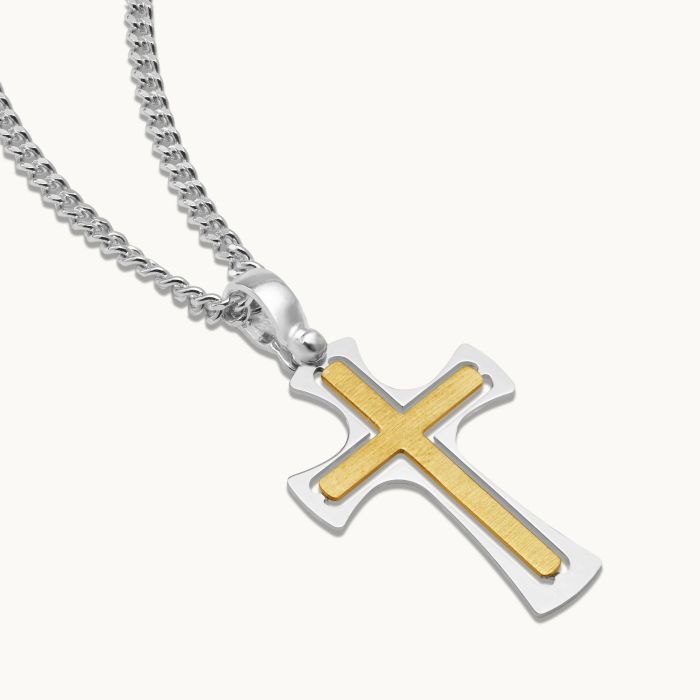 Gold Plated on Sterling Silver Cross Necklace