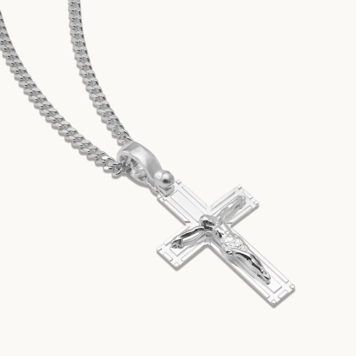 Sterling Silver Crucifix Cross Necklace