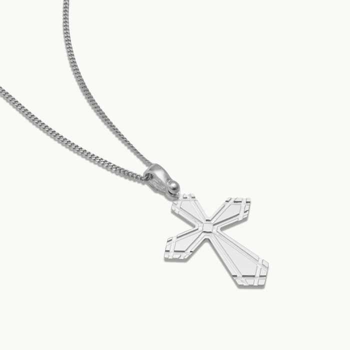 Sterling Silver Cross Byzantine Necklace