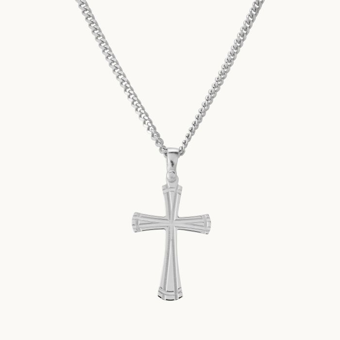 Sterling Silver Byzantine Cross Necklace