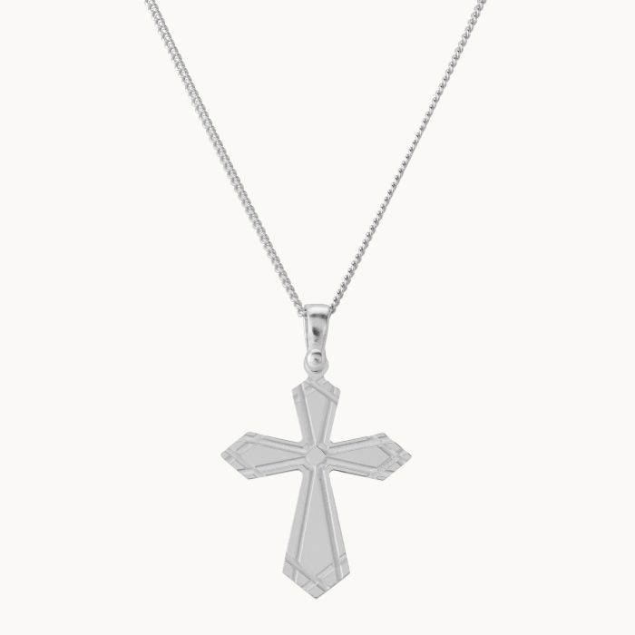 Sterling Silver Cross Byzantine Necklace