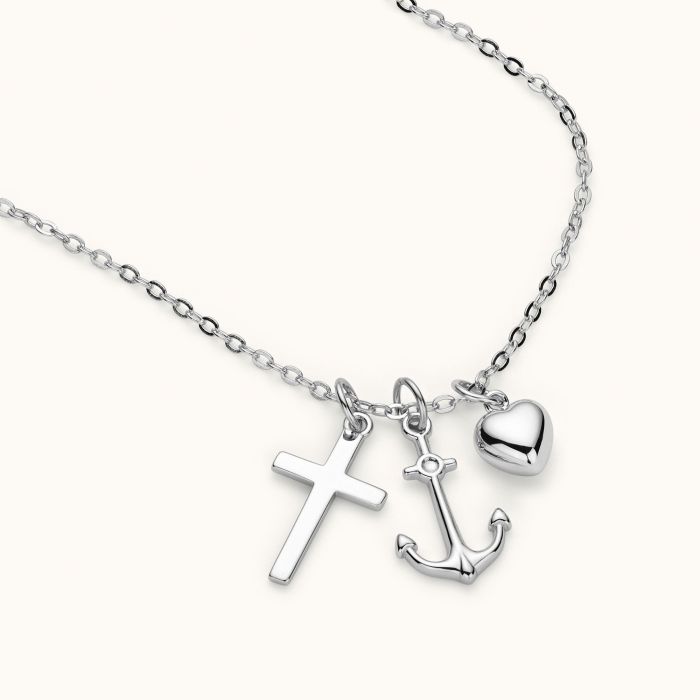 Sterling Silver Faith Hope and Love Necklace