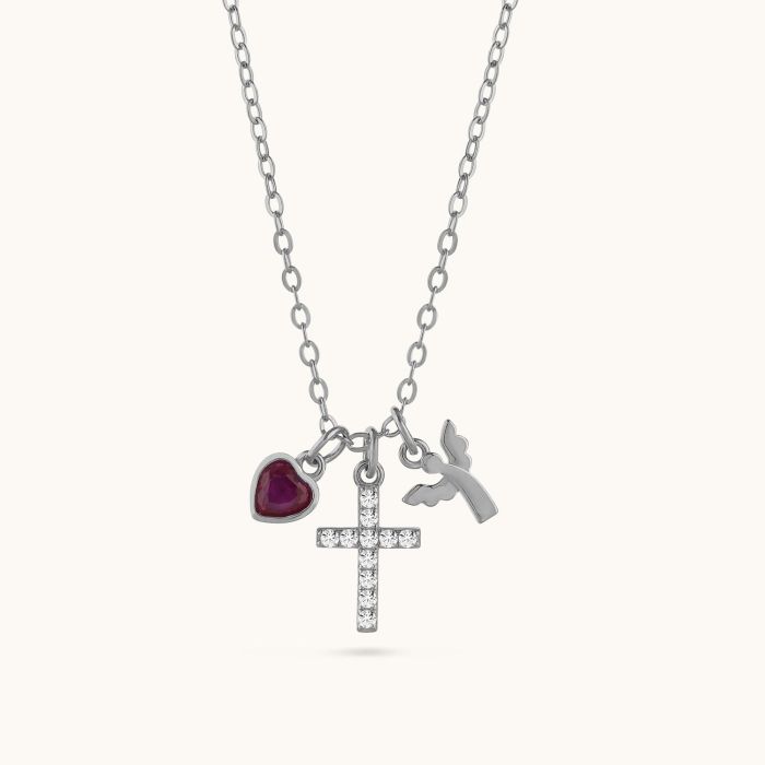 Sterling Silver Cross Charm Necklace