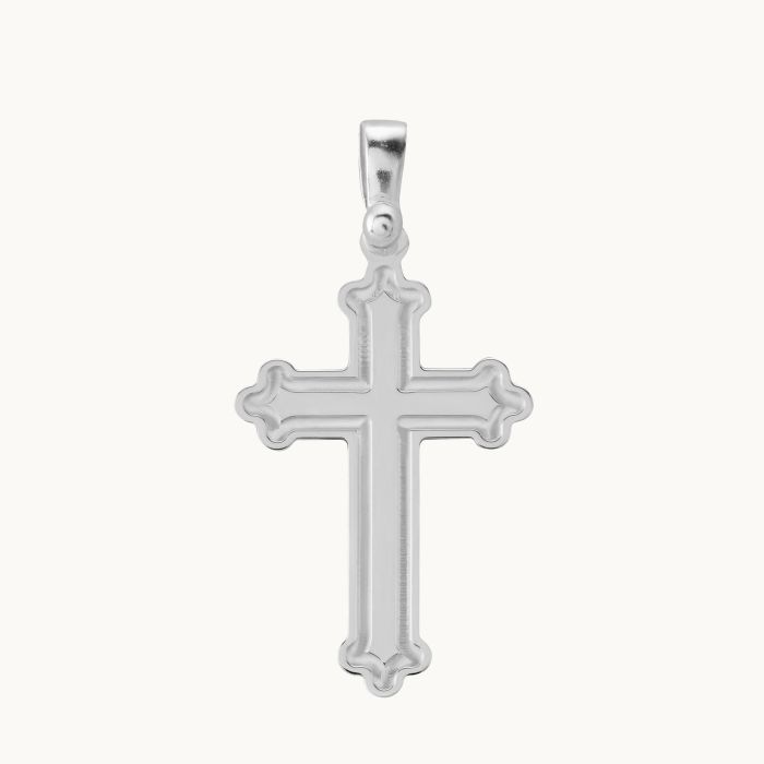 Sterling Silver Budded Cross Pendant