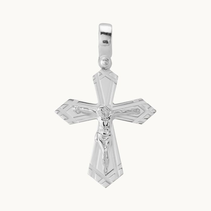 Sterling Silver Byzantine Crucifix Cross Pendant