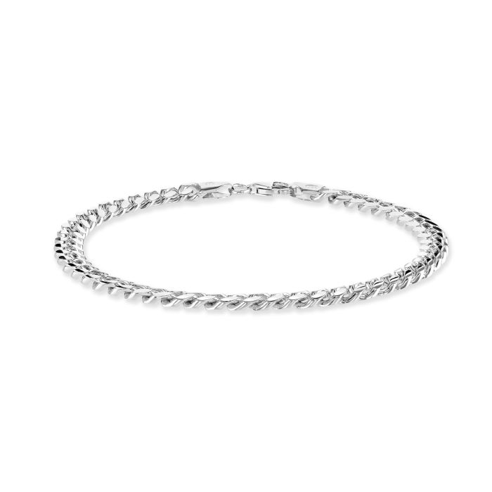 Sterling Silver 5.6mm Diamond Cut Cuban Bracelet with Chain