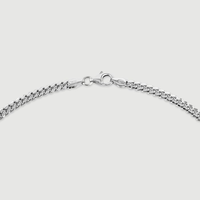 Sterling Silver 4.2mm Diamond Cut Cuban Bracelet with Chain
