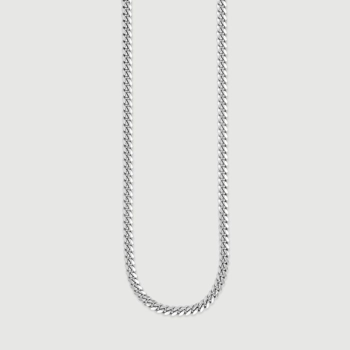 Sterling Silver 4.2mm Diamond Cut Cuban Bracelet with Chain