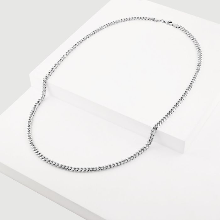 Sterling Silver 4.2mm Diamond Cut Cuban Bracelet with Chain