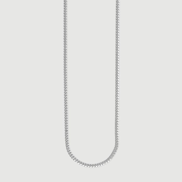 Sterling Silver 2.7mm Diamond Cut Cuban Chain Necklace 