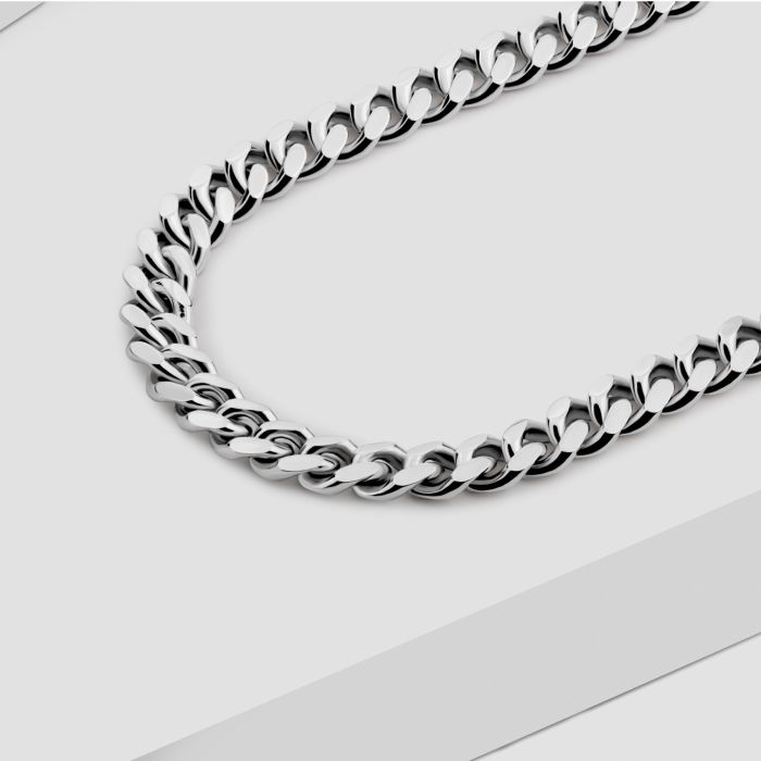 Sterling Silver 4.9mm Diamond Cut Cuban Bracelet with Chain