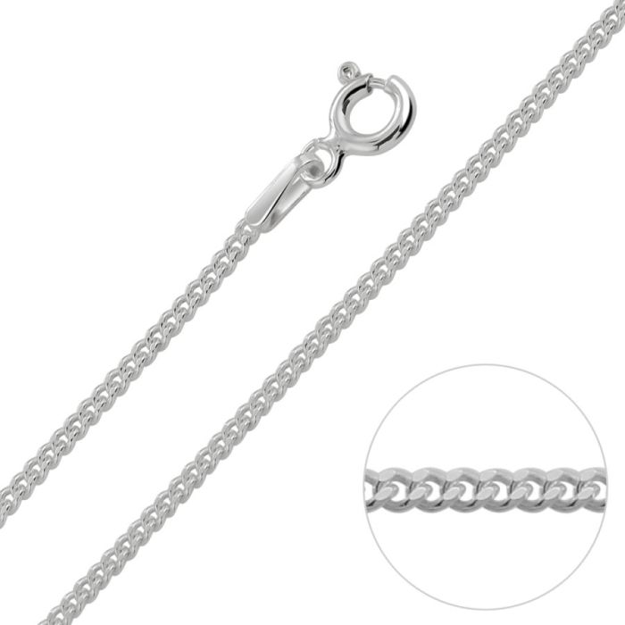 Sterling Silver 1.4mm Diamond Cut Curb Chain Necklace