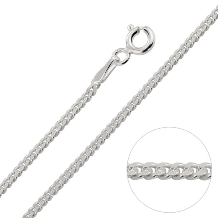 Silver Diamond Curb Chain