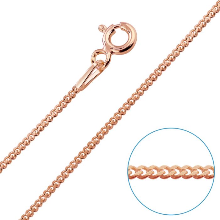 Children's 9ct Rose Gold plated 1.2mm Curb Chain 16