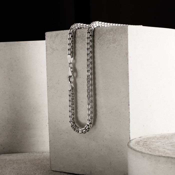 Sterling Silver 3.9mm Double Box Chain Necklace Diamond Cut