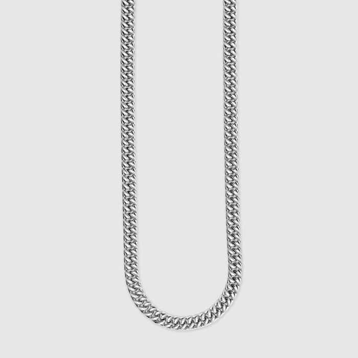 Sterling Silver 5.7mm Double Curb Bracelet with Chain Diamond Cut