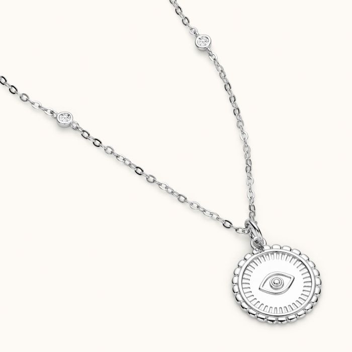 Sterling Silver Evil Eye Amulet Necklace